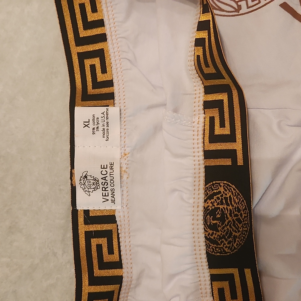 Authentic Versace New White Boxer Briefs with Gold Accents - Picture 4 of 4
